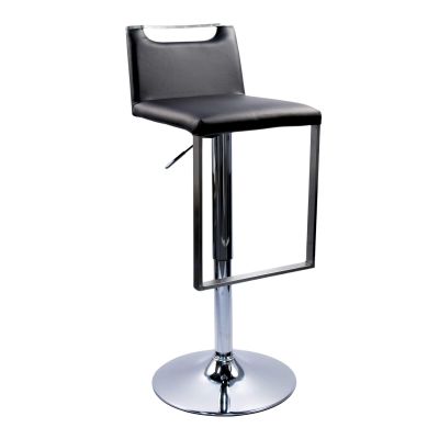 Image of Black Adjustable Bar Stools with Backs